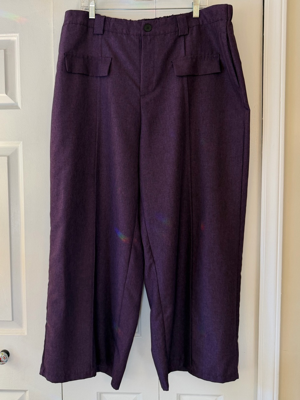 SHEIN High-Rise Wide Leg Plum Trousers 2X but fit like 3X